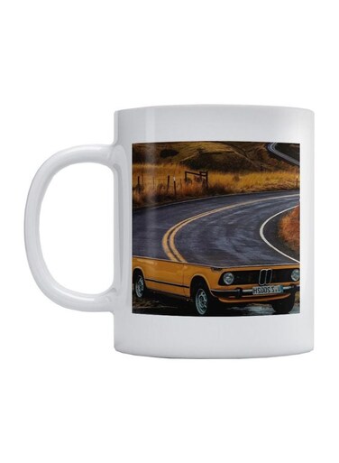 Visual Art Printed Mug White/Yellow/Black