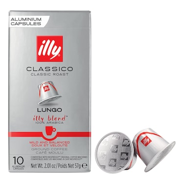 Illy Classico Classic Roast Lungo Coffee Capsule 10 Capsules, 57g
