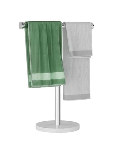 Blemoacha Towel Rack,T Shape Freestanding Towel Racks for Bathroom,Organizer Countertop Hand Towels Stand,Kitchen Vanity Marble Plinth Towel Holder,304 Stainless Steel Towel Bar