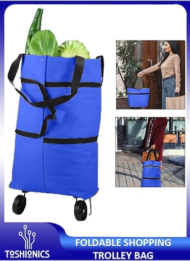 Collapsible Reusable Foldable Trolley Grocery Shopping Tote Bag