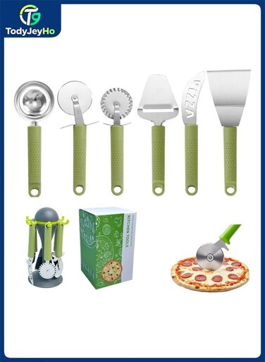 6PCS Pizza Tool Set,Kitchen,Kitchen Utensils Set,Kitchen Decor,Kitchen Decor and Accessories,Kitchen Essentials,With Storage Stand Kitchen Utensils,Kitchen Gadgets (Pizza Set)