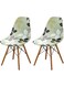 HUOLEO Dining Chair Cover Set of 2,Shell Chair Covers for Mid Century Modern Chair Printed Stretch Chair Slipcover Washable Side Chairs Lounge Armless Chair Protector-J-Set of 2