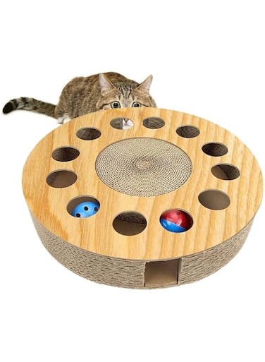 Masroo Cat Toy with Sturdy Scratching Pads and 2 Jingly Balls for All Ages of Cats
