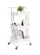 Multifunctional 3-Tier Kitchen Rolling Cart White 17.72x34.25x13.8inch
