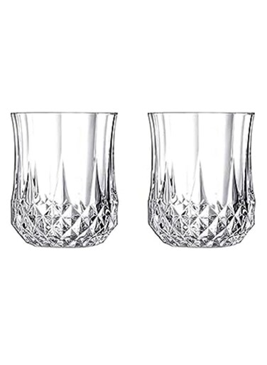 Dimond Cut Crystal Clear Glass - 210 Ml, 2 Pieces