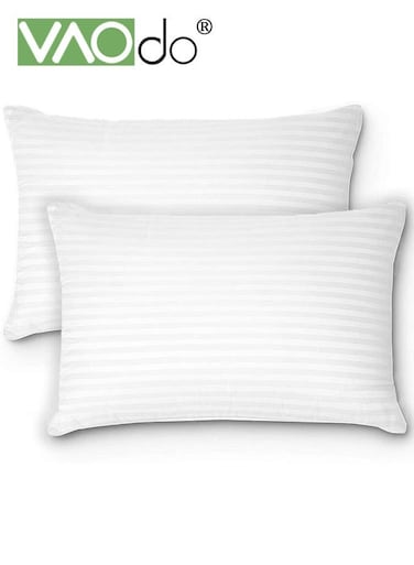 2 Pack Hotel Collection Bed Pillows for Sleeping Queen Size Pillows for Side and Back Sleepers Super Soft Down Alternative Microfiber Filled Pillows 48*74CM