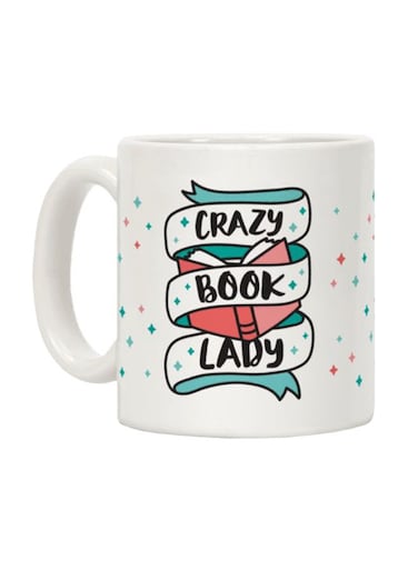 Book Lady Printed Coffee Mug White