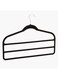 Box Velvet Hanger With 3 Bars Black Standard