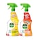 Dettol All Purpose Cleaner Spray Bottle, Lemon Scent + Dettol Kitchen Cleaner Spray Bottle, Orange Scent, 500 Pack of 2