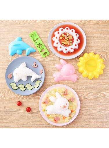 PCS Rice Mold Cartoon Dolphin Rabbit Sun Sushi Maker Mould Accessories DIY Kitchen Tools
