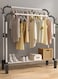 White &amp; Black Clothes Organizer and Drying Rack &acirc;&euro;&ldquo; Heavy-Duty Metal Garment Stand with Shelf &amp; 2 Hanging Rods for Home Storage (110x154x45cm)