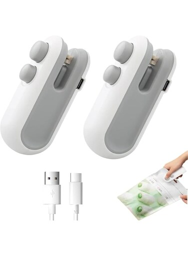 MINI BAG SEALER, Preserve Freshness and Reduce Food Waste,2-in-1 Sealer &amp; Cutter, Rechargeable, Quick and Easy.
