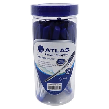 Atlas Ball Pen Jar Medium Blue 1.0mm 30 PCS