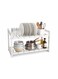 Kitchen Sink Dish Rack, Adjustable 2 Tier Under Shelf Storage Organize Rack Holder, White