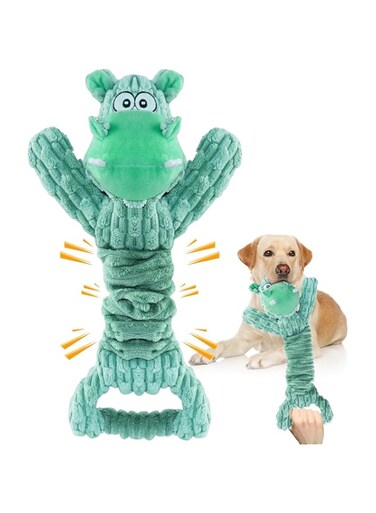 Pseul Squeaky Dog Toys for Large Dogs, Tough Plush Dog Chew Toy, Durable Stuffed Dog toys, Tug of War Dog Toys to Keep Them Busy, Interactive Big Dog Toys for Puppy Teething, Small, Medium,Large Dogs