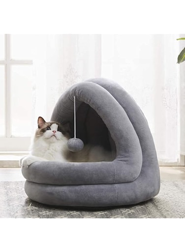 TOMVAES Cat Bed for Indoor Cats, Pet Tent Soft Cave Bed for Dogs and Small Cats, 2 in 1 Machine Washable Cat Beds, Super Soft Pet Supplies, Anti-Slip &amp; Water-Resistant Bottom