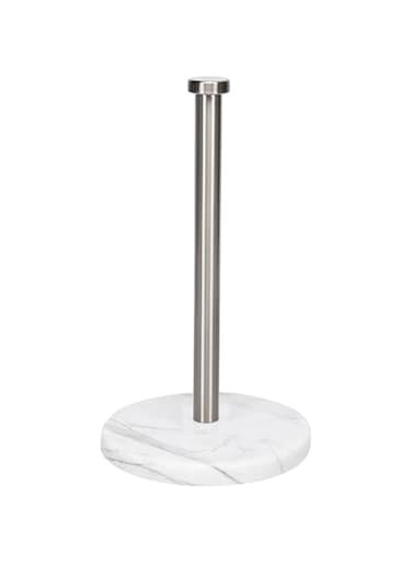 NearMoon Standing Paper Towel Holder, Kitchen Paper Towel Holder, Bathroom Countertop, Standard or Jumbo Roll Paper (with Marble Base, Brushed Nickel)