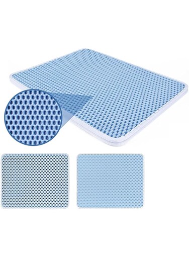 Aputue Cat Litter Mat, 45&times;60cm Waterproof Urine Proof Kitty Litter Mat, Honeycomb Double Layer Design Cat Litter Mat, Easy Clean No Slip Cat Litter Trapping Mat for Kitchen, Bathroom, Living Room