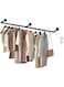 BLYPHOO Industrial Pipe Clothes Rack Industrial Garment Rack：Wall Mounted Metal Clothing Pipe with 3 Hooks, Heavy Duty Iron Garment Bar, Multi-Purpose Iron Clothes Hanging Rod Bar, Display Clothes Rod