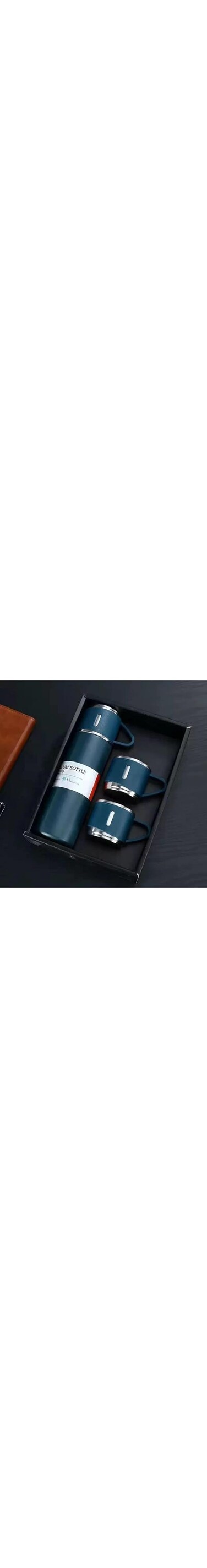 AWH Stainless Steel vacuum Flask Set - Insulated Water Bottle Tailored for Supreme Comfort during Outdoor Adventures and Leisurely Sipping Moments (Blue)