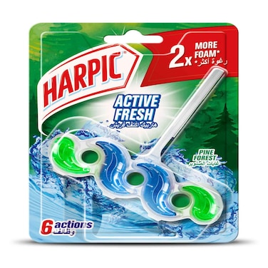 Harpic Active Fresh Toilet Rim Block, Pine Forest Scent, 35g