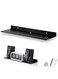 OrganizeMee Metal Large wall mounted shelves,Bluetooth speaker,Wi-Fi camera stand corner floating shelf for living room &amp; bedroom,home decor items plant pot mounting racks[31.5cm X12.5Cm] Qty 1(Black)