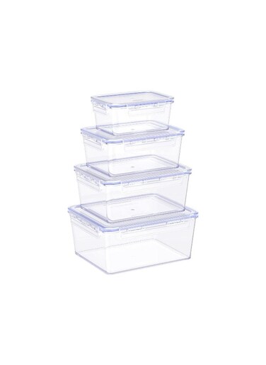 Food Storage Container Set of 4 (300, 600, 900, 1200ml) with Lids