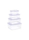 Food Storage Container Set of 4 (300, 600, 900, 1200ml) with Lids