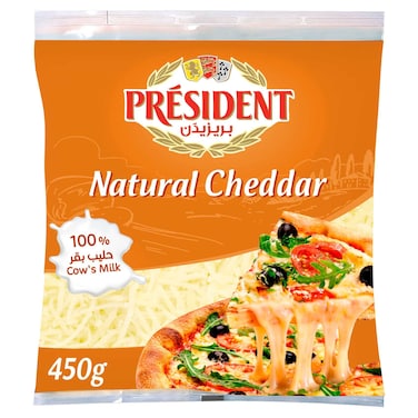 President Natural Cheddar Cheese Shredded, 450g