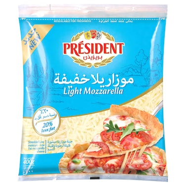 President Light Shredded Mozzarella, 400g