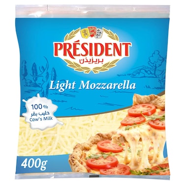 President Light Mozzarella Cheese Shredded, 400g