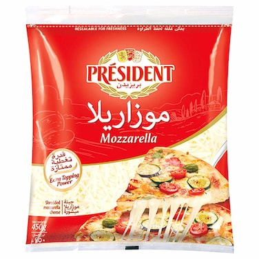 President Shredded Mozzarella Cheese, 450g
