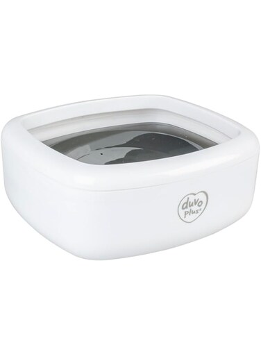 Duvo+ Splash-proof Drinking Bowl Square 1500ml - 21x20x8,5cm White/Grey