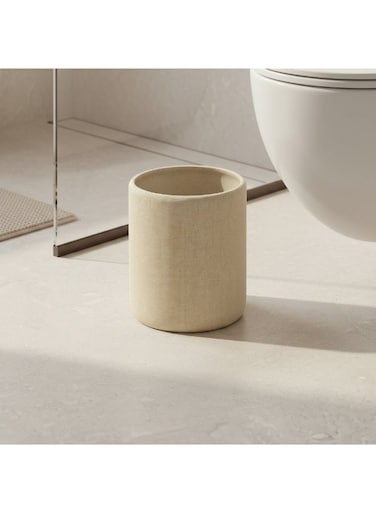 Box Satin Resin Waste Bin in Beige