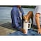 40 oz Insulated Travel Tumbler with Handle and Straw Lid, Leak Resistant Reusable Mug, Cream