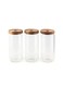 Glass Jar Glass Storage Jars with Airtight wood Lid 3 Pack 1000ML