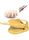 LEAMER 2 In 1 Dumpling Maker, Dumpling Skin Maker with Dumpling Press Molds Set, Manual Dumpling Maker Dumpling Skin Machine, Easy-Tool for Dumpling Kitchen Accessories Empanada Molds (Yellow)
