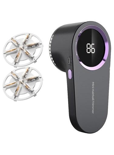 Lint Shavers Rechargeable Fabric Shaver, with Digital Display, Sweater Shaver with 6-Leaf Blades and Safety Lock, 3-Speeds Defuzzer Remove Fuzz, Pills from Clothes, Furniture, Sofa, Blanket (Gray)