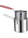 DAUZ Deep Fryer Pot, Rustproof Easy Cleaning Long Handle Stainless Steel Deep Fryer Pan with Strainer for Home