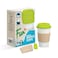 Fun Coffee Time Paper Grab &amp; Go Hot Cups With Sleeves And Lid White And Green 473ml 10 PCS