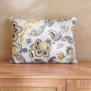 Home Botanica Printed Outdoor Cushion - Grey/Yellow