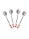 4-Piece Coffee And Tea Spoon With Handle Silver 13.2x2.3x1cm