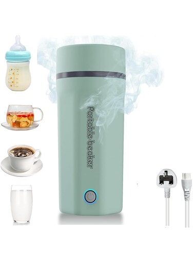 Tazweeq Electric Kettle,Portable Travel Mini Kettle,500ML Small Water Heater Kettle,3 in 1 Electric Heating Cup,Fast Boil and Auto Shut Off Heating Mug Water Kettle for Tea,Coffee,Baby Milk,Coffee