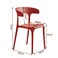 Jeffcoco Furniture Modern Mid Century Premium Plastic Chair,Curved Back Dining Chairs For Kitchen Garden Lounge Meeting Room,1PCS Red