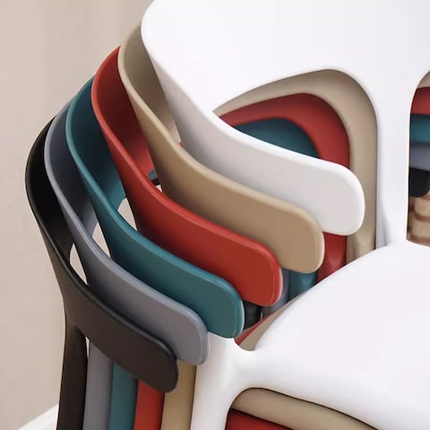 Jeffcoco Furniture Modern Mid Century Premium Plastic Chair,Curved Back Dining Chairs For Kitchen Garden Lounge Meeting Room,1PCS Green