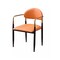 Jeffcoco Furniture,Cream Luxury Arm Chair,Dining Chair,Reading Chair,Desk Chair For Relax Indoor,Gold Frame Leather Chair For Office Furniture Orange Color