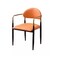 Jeffcoco Furniture,Cream Luxury Arm Chair,Dining Chair,Reading Chair,Desk Chair For Relax Indoor,Gold Frame Leather Chair For Office Furniture Orange Color