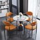 Jeffcoco Furniture,Cream Luxury Arm Chair,Dining Chair,Reading Chair,Desk Chair For Relax Indoor,Gold Frame Leather Chair For Office Furniture Orange Color