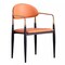 Jeffcoco Furniture,Cream Luxury Arm Chair,Dining Chair,Reading Chair,Desk Chair For Relax Indoor,Gold Frame Leather Chair For Office Furniture Orange Color