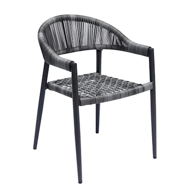 Jeffcoco Furniture Garden Chair,Balcony Chair Grey Arm Chair For Outdoor Lounge Chair Patio Seating